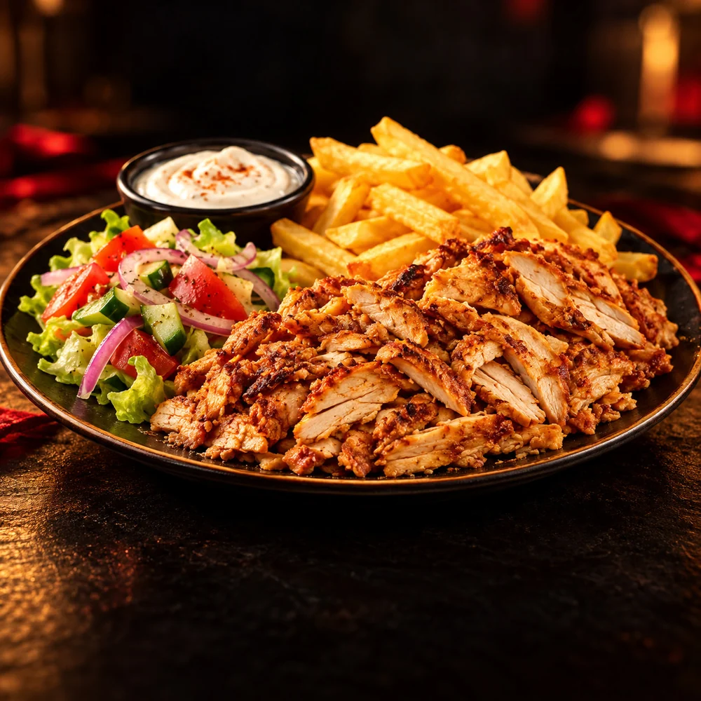 Small chicken shawarma platter