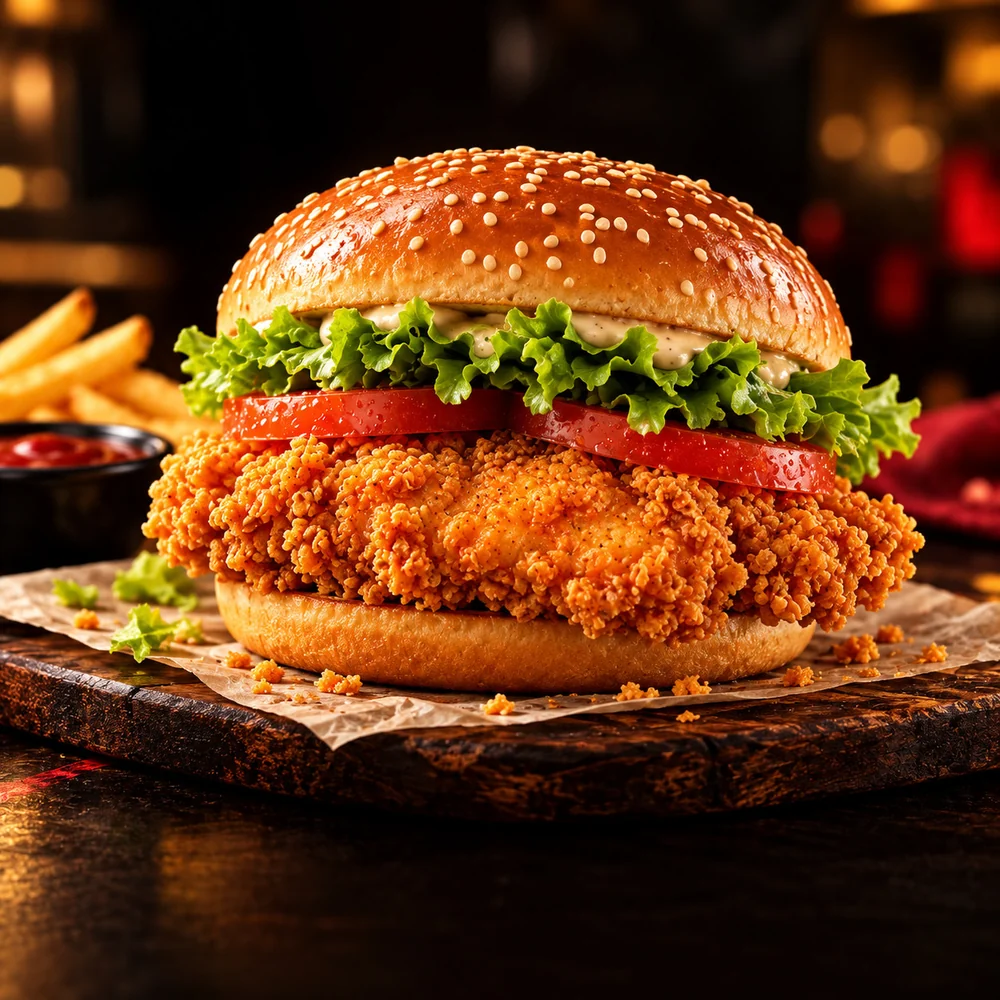 Crispy chicken burger